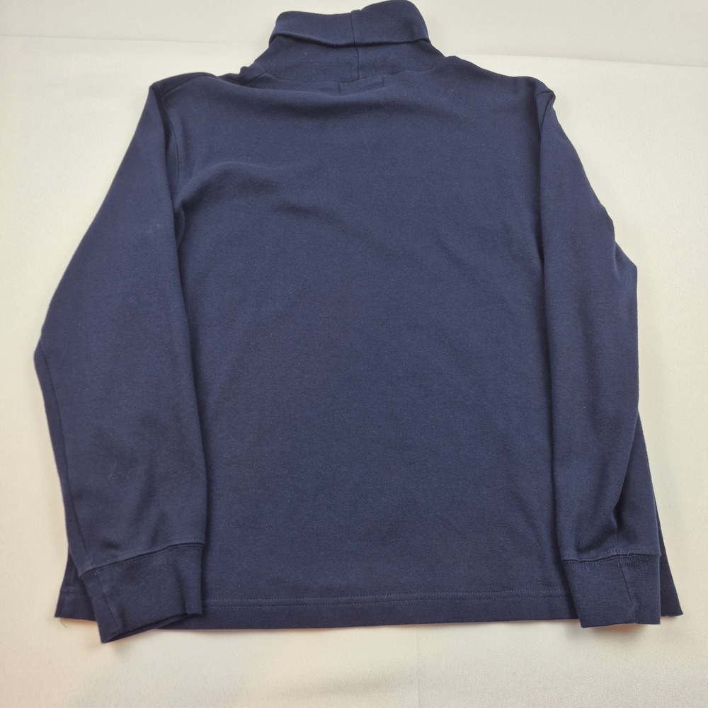 Lauren Ralph Lauren Navy Mock Neck Long Sleeve Shirt L Embroidered Crest Vtg Y2K - Picture 6 of 9